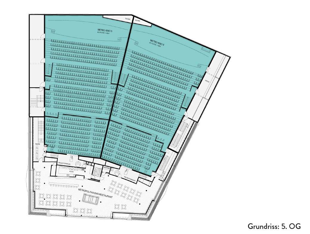 Grundriss 5.OG Kino Metropolis Frankfurt